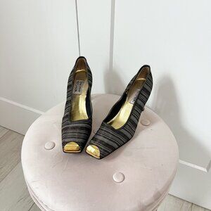 Timothy Hitsman Vintage Gold Square Toe Heels